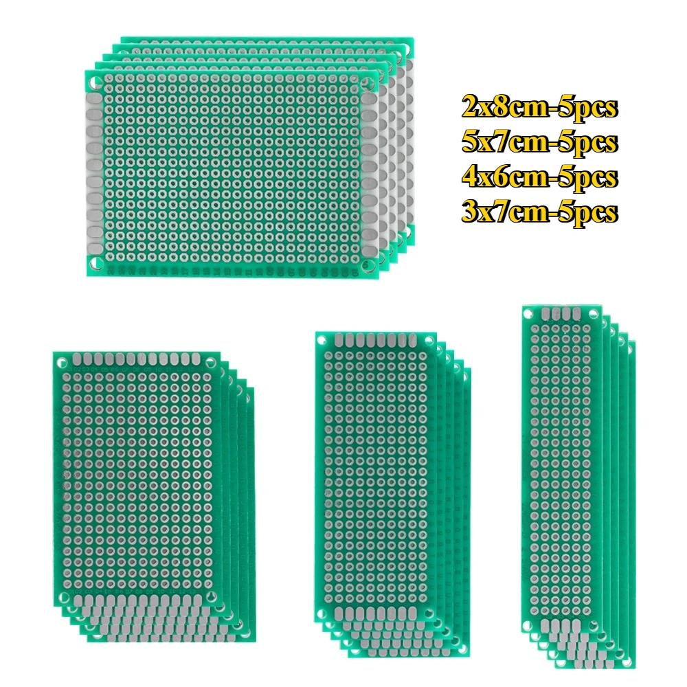 20 개/몫 2x8cm 3x7 4x6 5x7 단일 측면 프로토 타입 프로토 타입 PCB Diy 범용 인쇄 회로 PCB 보드 프로토 타입 PCB 키트 세트