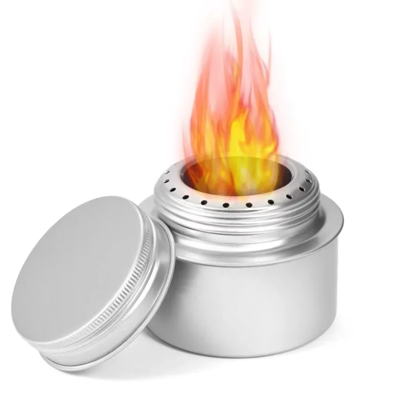 Mini Portable Aluminum Stainless Steel Alcohol Stove with Cover Sealed Outdoor Camping Backpack Cooking Stove Tourism Burner
