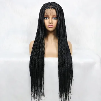 Full Lace Wigs Baby Hair With 32 34 inches Braided 2022 New Arrival Synthetic Braided Wigs