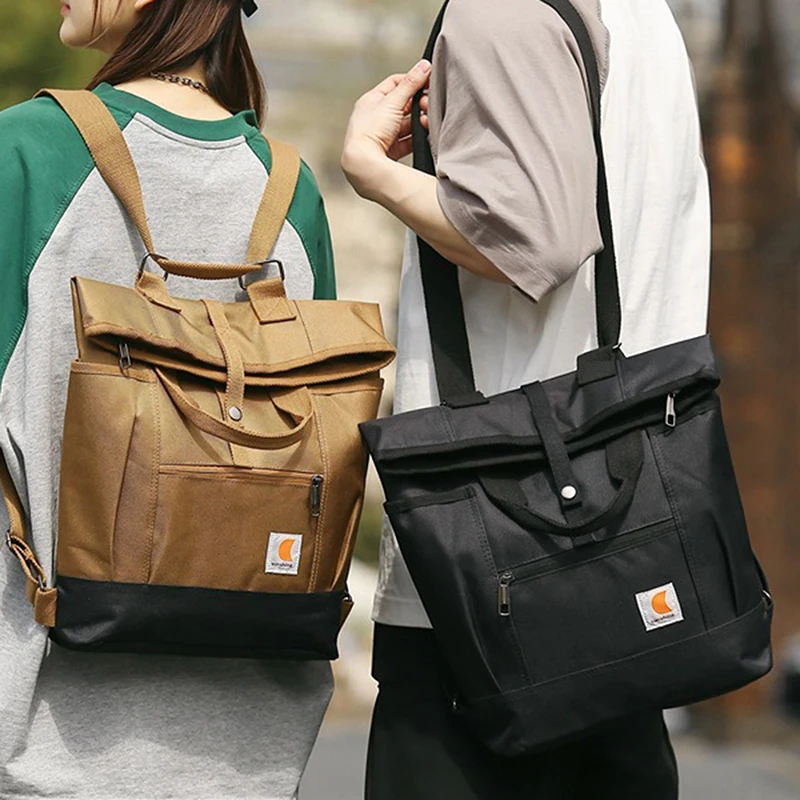 

Retro Trend Roll Mouth Backpack Street Trend Roll Top Roll Lid Computer Bag Outdoor Shoulder Bag Casual Unisex Bag