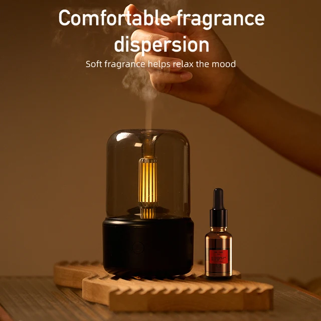 120 Ml Hordozható Gyertyafény Aroma Diffúzor Usb Elektromos Otthoni Levegő Párásító Hűvös Köd Készítő Illóolajok Led Éjszakai Fény - Image 3