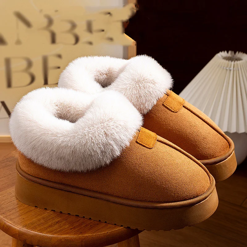 Casual Fluffy Warm Snow Boots for Women Platform Non Slip Wear Resistant Fur Boots Woman Thicken Plush Cozy Cotton Shoes Lady