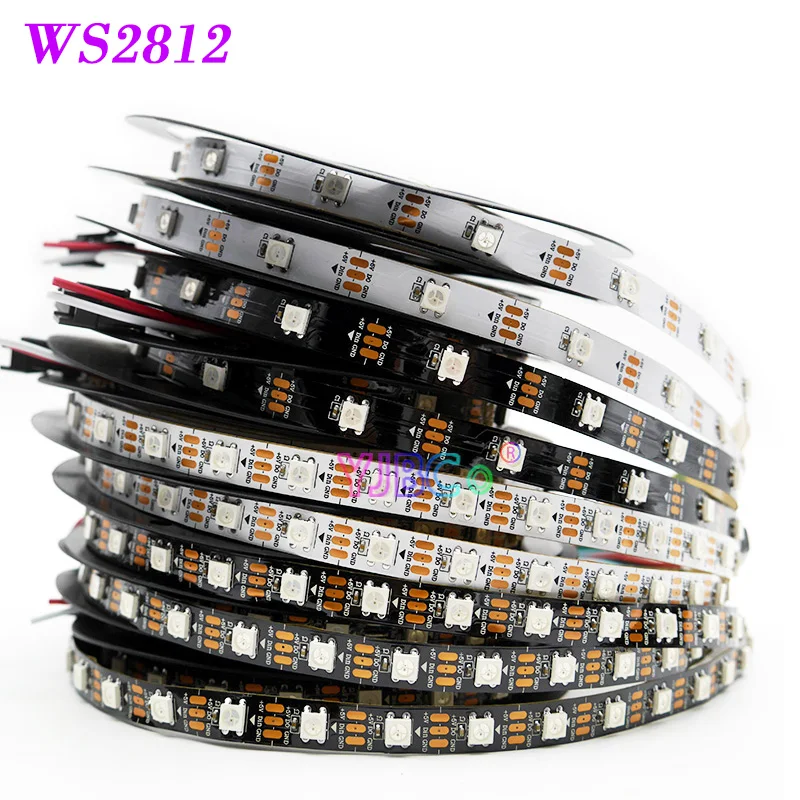 

5V WS2812B 5050 RGB LED Strip 30/60/74/96/144 leds/m addressable WS2812 IC pixel full color Smart Flexible Light Tape IP30/65/67