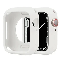 Premium Soft Silicone Protective Case for Apple Watch - Full Coverage Smartwatch Cover (White)