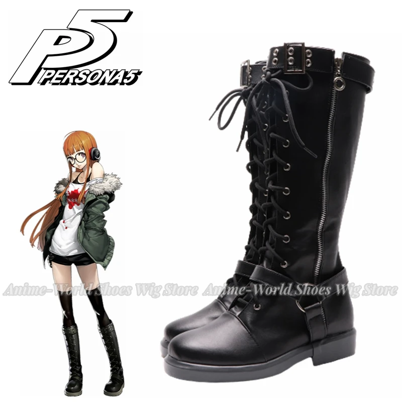 

Anime Game Cosplay Boots Persona 5 Futaba Sakura Shoes Halloween Aksesori Dibuat Sesuai Pesanan