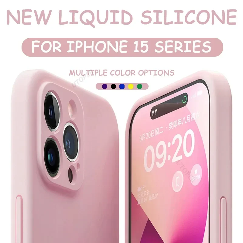 

Новинка 2023, роскошный чехол из жидкого силикона для телефона Iphone 15 14 13 12 11 Pro Max X XS XR 7 8 15 Plus, цветной Мягкий противоударный чехол