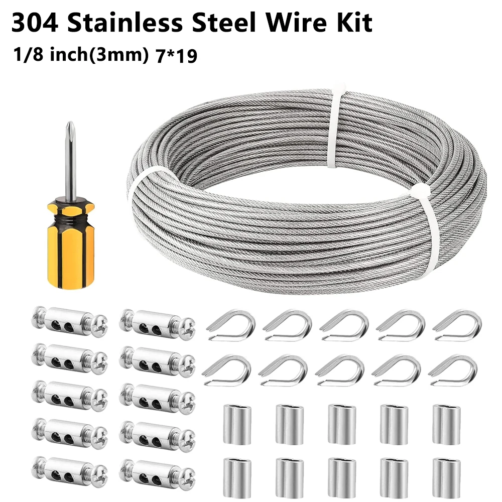 Stainless Steel Wire Rope 1/8 inch 3mm 304 Heavy Duty For Outdoor Tent