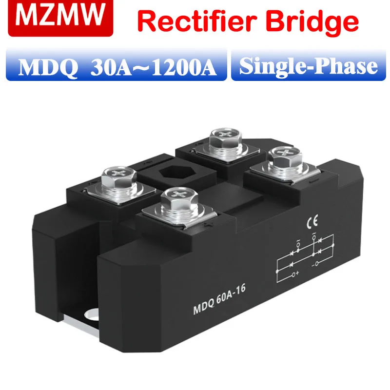 MZMW MDQ 30A-1200A Single Phase Bridge Rectifier Diode Module 60A 100A 200A 300A 250A 400A 500A Amp 1600V High Power AC to DC diode bridge rectifier