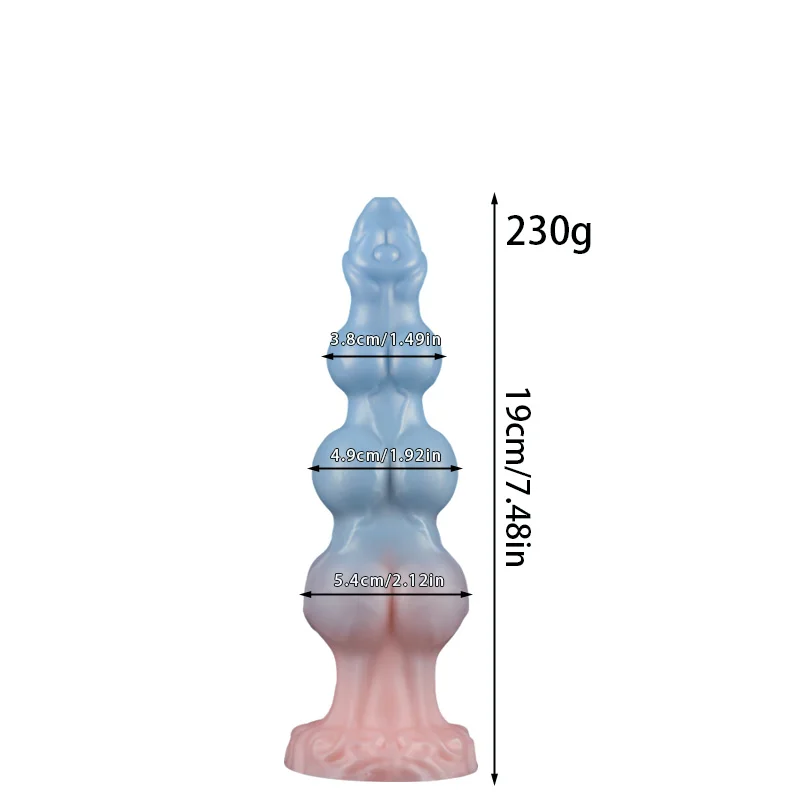 1 Realistic Monster Gourd Egg Dildo Fantasy 3 Knot Dildo, Soft Silicone Hands-Free Dildo, Big Suction Cup Anal G-Spot Dildo, Nov