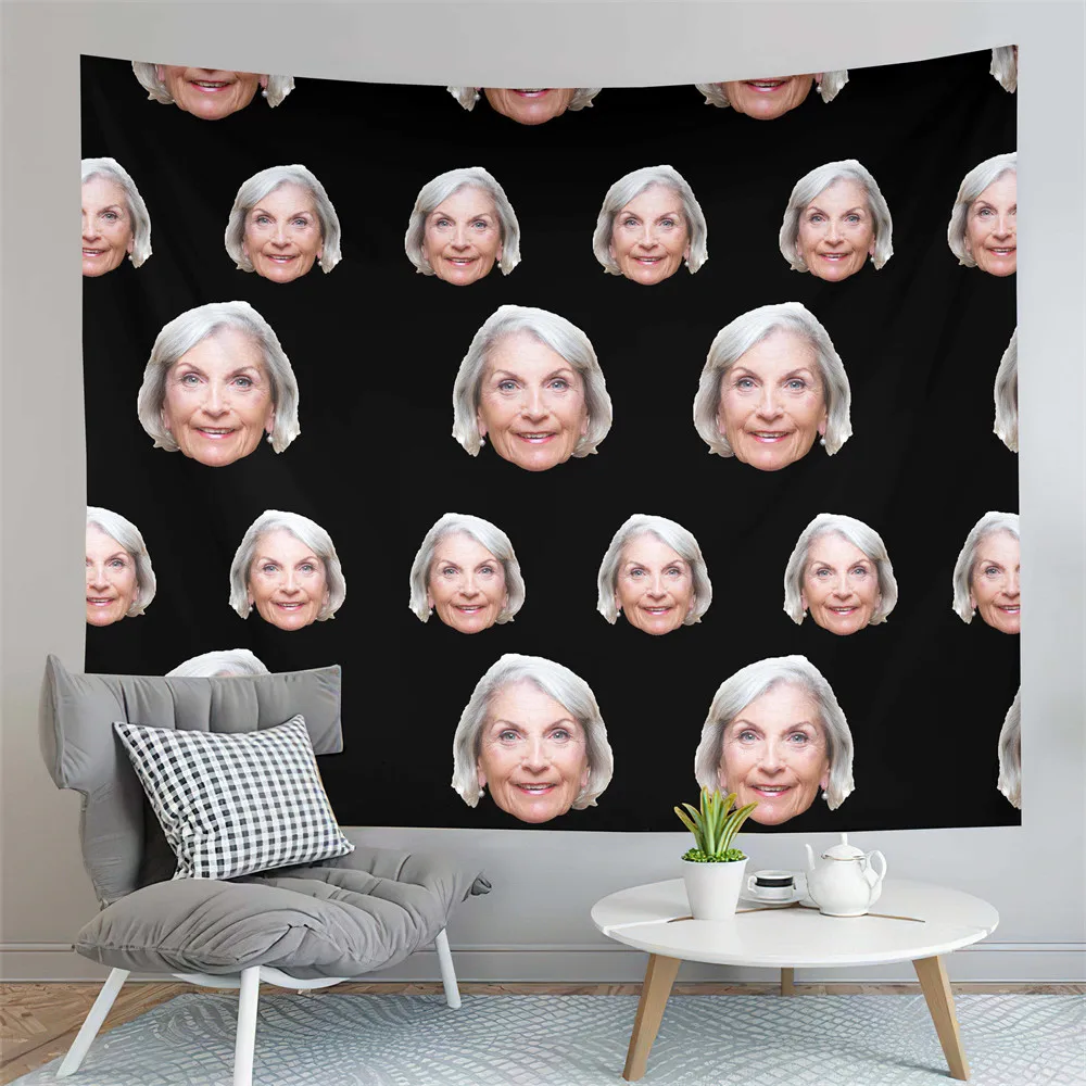 

Personalized Human Face Tapestry Photo Tapestry Cloth Using Your Own Photos Funny Gifts for Couple Family Friend Husband Wife