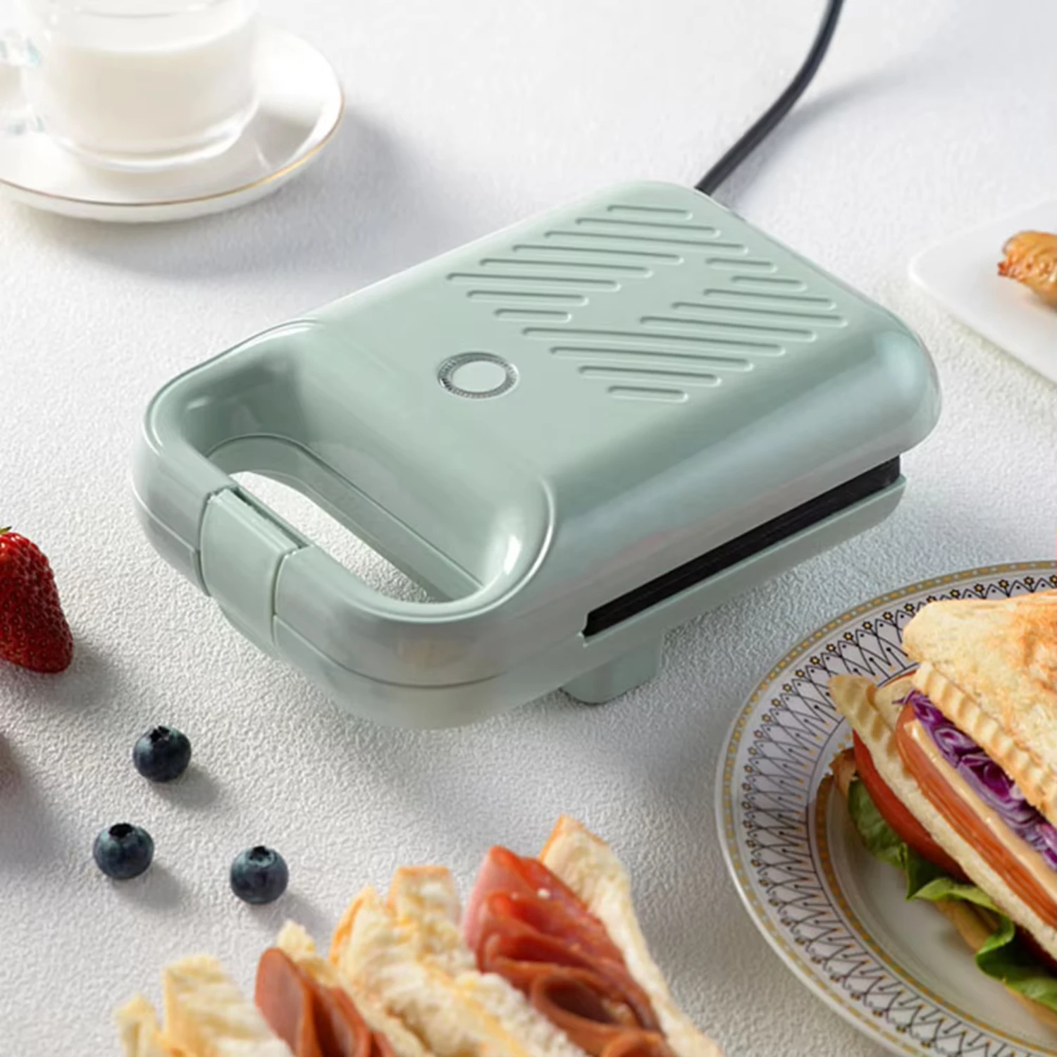 Sandwich Maker Bread Presser with Non-Stick Coating Toaster Light Food Making Machine Meat Beef Omelette