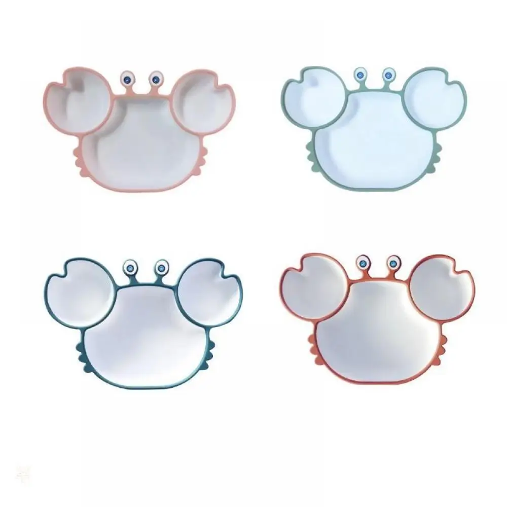 

Children's Silicone Dinner Plate Is Resistant To Falling Baby Tableware Suction Cup Bowl Anti-Overturning Crab Shape Meal