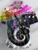 Musical Notes Vintage Casual Men's Shirt Button Up Shirt Party Evening Daily Vacation Summer Short Sleeve tops Polyester Shirt 3