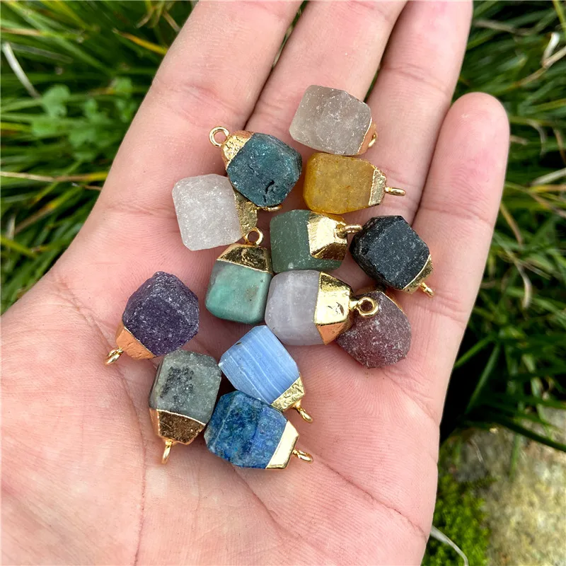 New Fashion Natural Stone Raw Pendants Charm Necklace