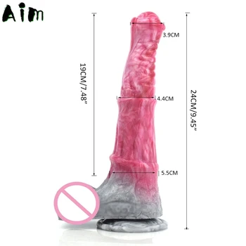 New Squirting Dildo Silicone Animal Horse Penis With Sucker Spray Ejaculation Dildo Ogasm Fetish Sex Toys Shop For Women 4