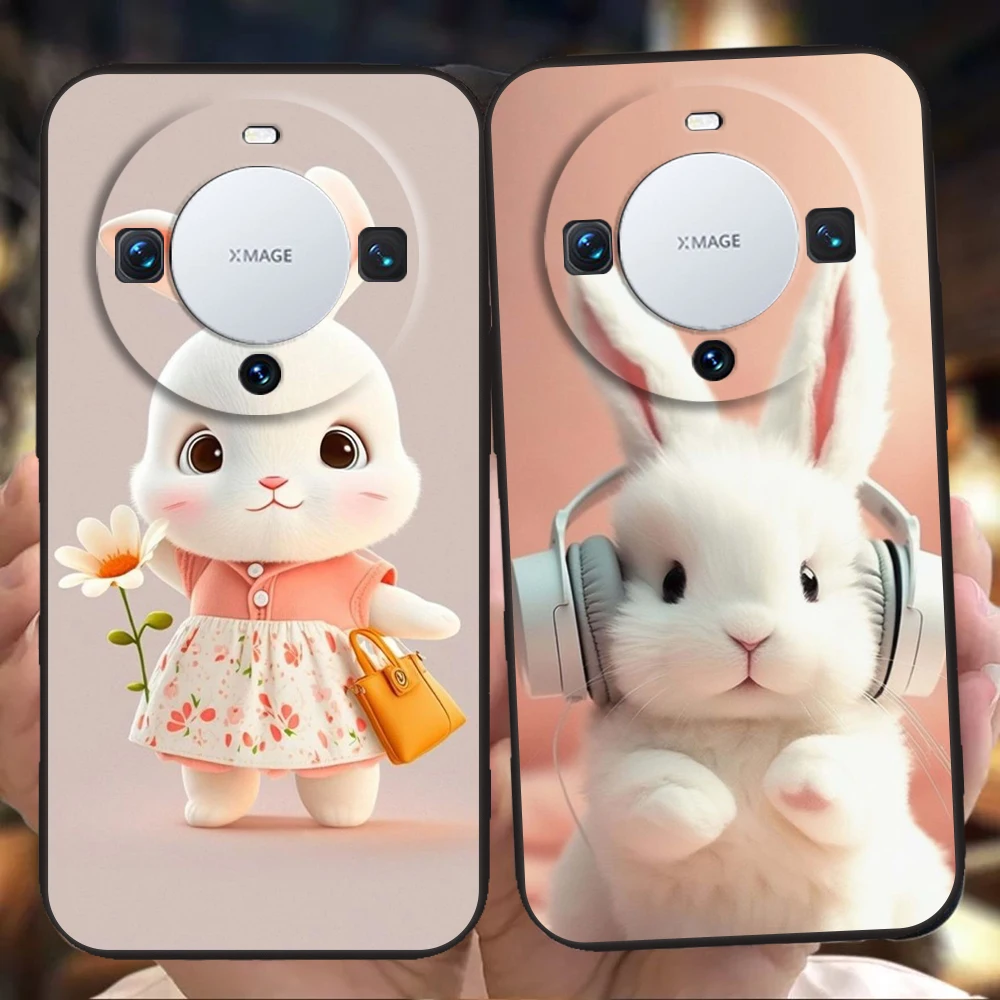 Adorable Purple-Hatted Rabbit Phone Case Cover - Silicone Shell
