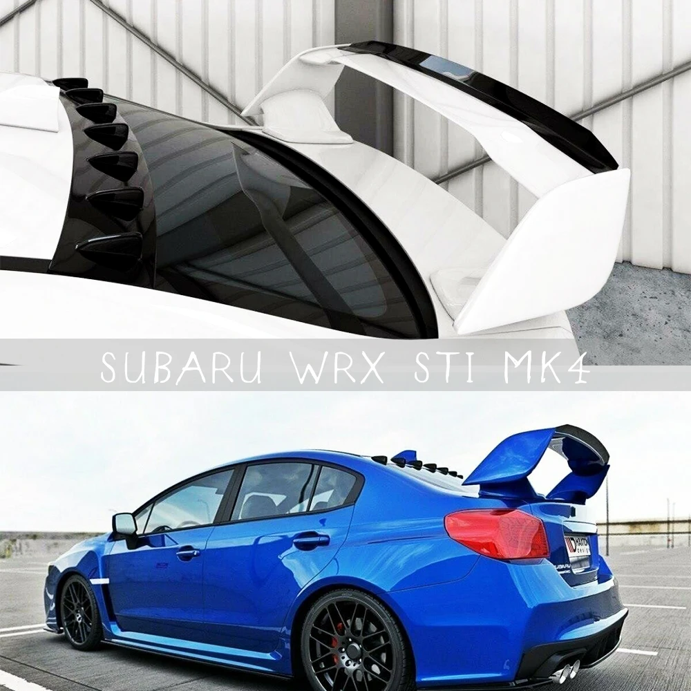 をスバルwrx sti MK4リアスポイラーキャップ延長ウイングabsグロス