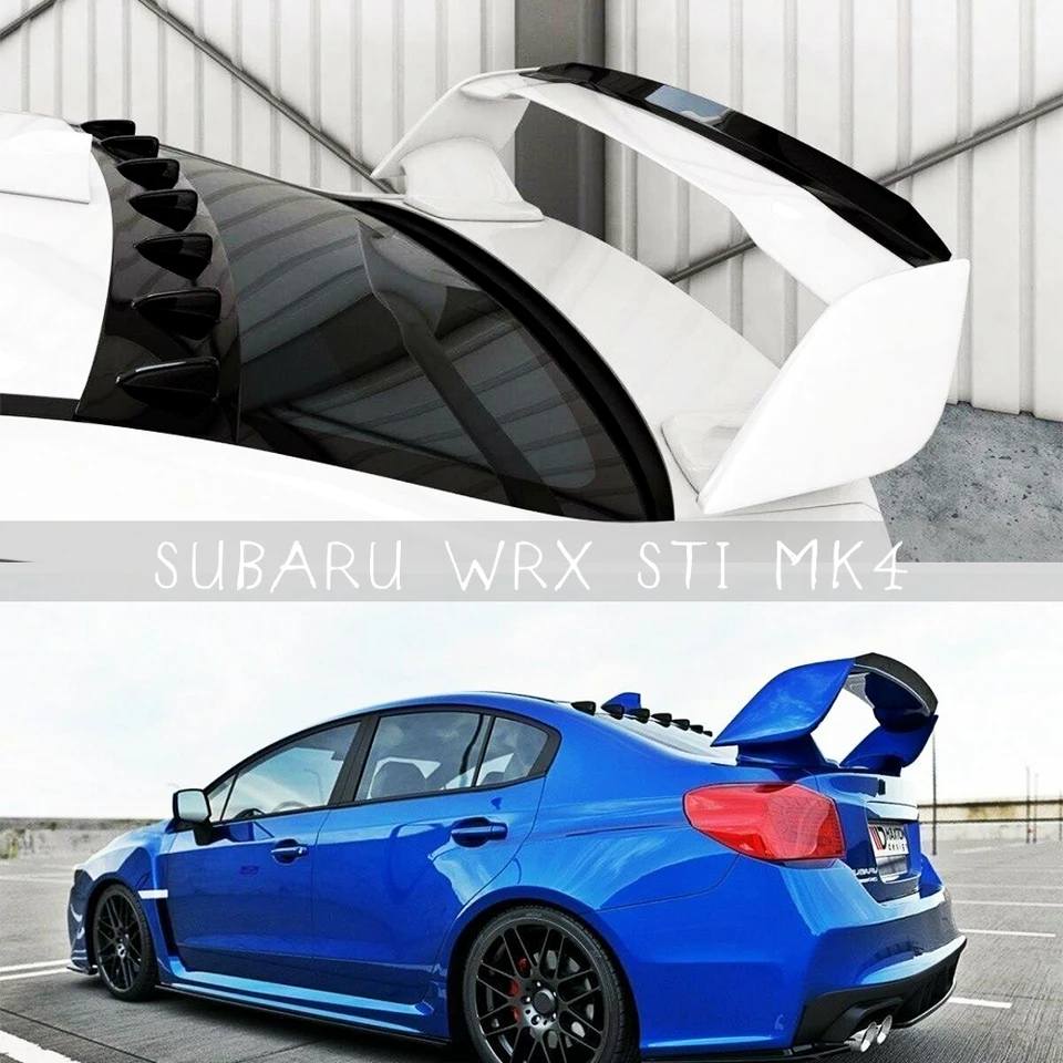 をスバルwrx sti MK4リアスポイラーキャップ延長ウイングabsグロス