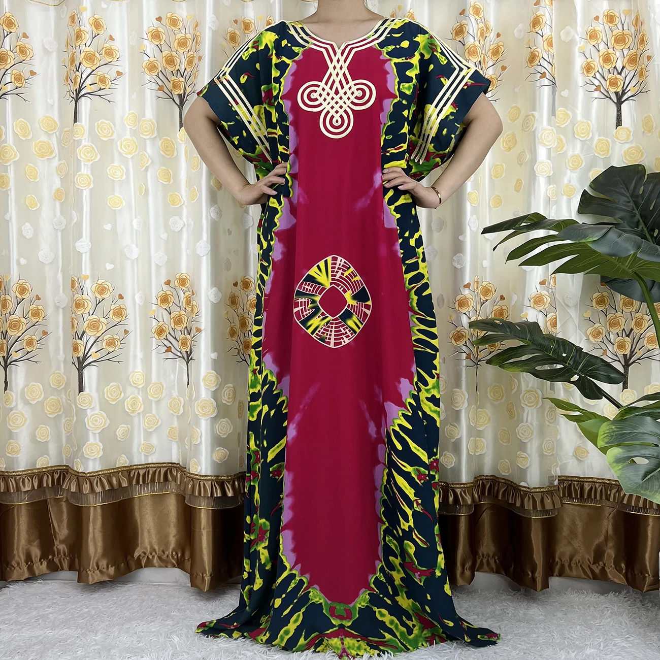 2022 New Short Sleeve African Abaya Dashiki Floral Tie-Dyelong Cotton Lady Elegant Summer Maxi Casual Dresses Vestidos 39 2022 New Short Sleeve African Abaya Dashiki Floral Tie-Dyelong Cotton Lady Elegant Summer Maxi Casual Dresses Vestidos