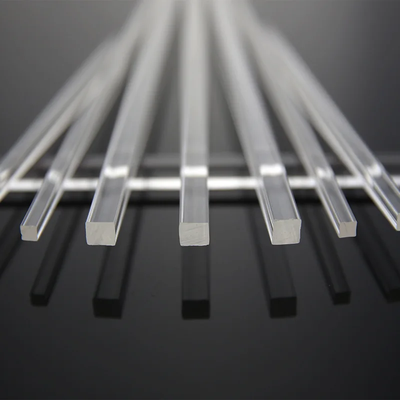Bâton Acrylique Transparent Carré 500 Mm - Tige Plastique Pour Bricolage Et Décoration | Taille 3x3 Mm | Idéal Artisanat, Modélisme, Projets DIY | Solide Et Lisse