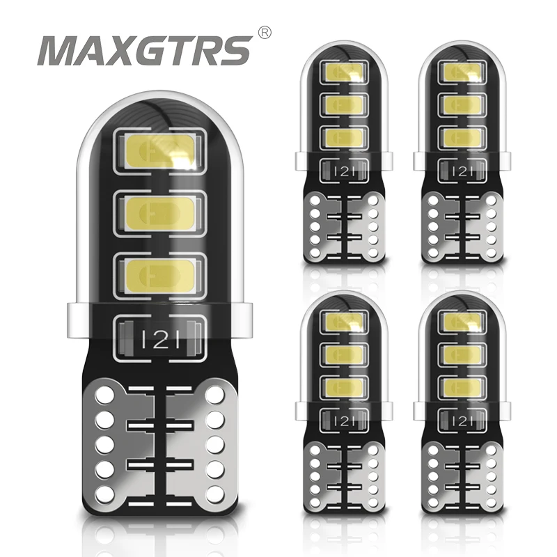 5X New Car Led T10 194 W5W 2835 Guscio In Silicone Luci A Led Car Side Wedge Light Lampadina Lampadina Bianco/Blu Ghiaccio/Giallo/Bianco Caldo