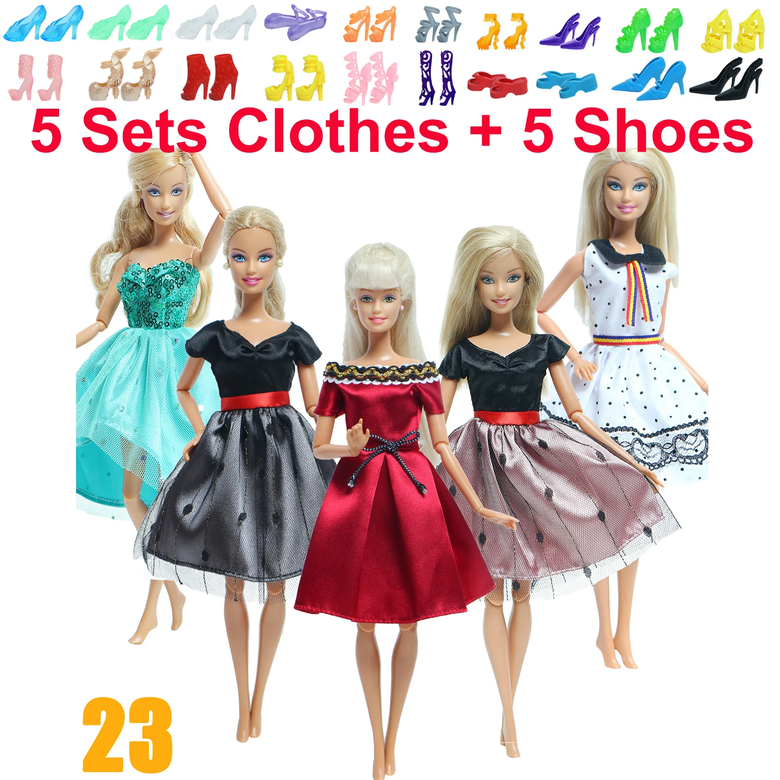 10-Piece Fashion Outfit Set with Shoes and Accessories