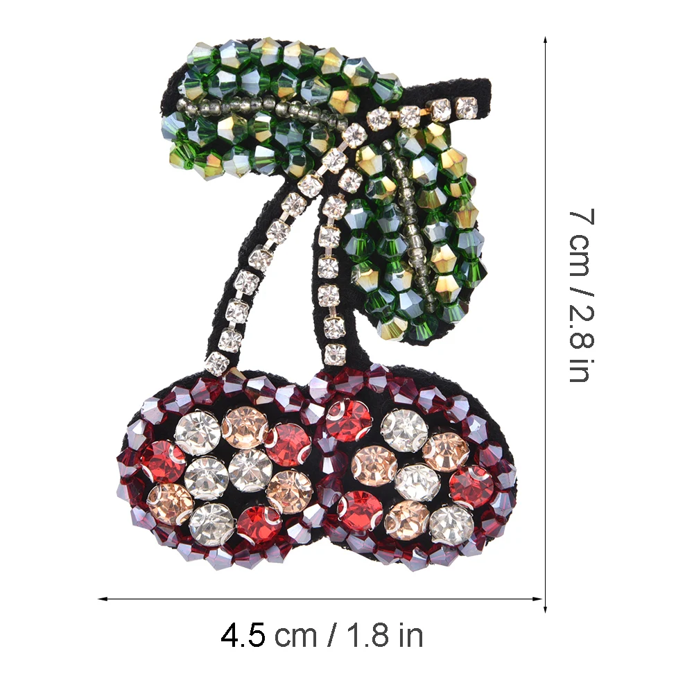 2pcs Embroidered Patches Crystal Glass Diamond Sew on Beaded Appliques Clothing Bag Decoration