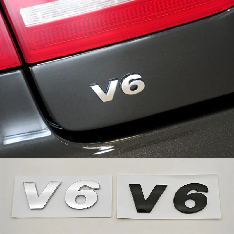 3D ABS 자동차 레터 로고 V6 V8 배지 스티커 리어 트렁크 엠블럼 폭스바겐 VW 페이톤 골프 Mk3 Mk4 Mk5 티구안 아틀라스 CC 아테온용