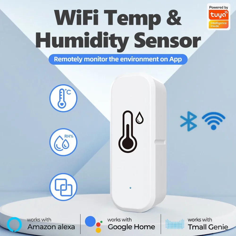 

Tuya Wifi/Zigbee Smart Temperature Humidity Sensor Indoor Hygrometer Thermometer Detector Voice Alarm With Alexa Google Home