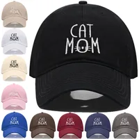 Washed Cotton Baseball Cap for Men & Women Unisex CAT MOM Embroidery  Sun Protection Hat Outdoor Sports Wholesale & Dropshipping 1