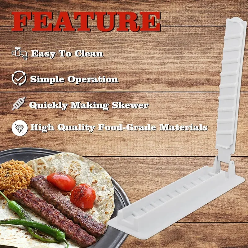 Barbecue Skewer Mold Kebab Press Maker Manual Kabob Mould Outdoor BBQ Tools for Traditional Turkish Kebabs kebab maker,bbq grilling accessories
