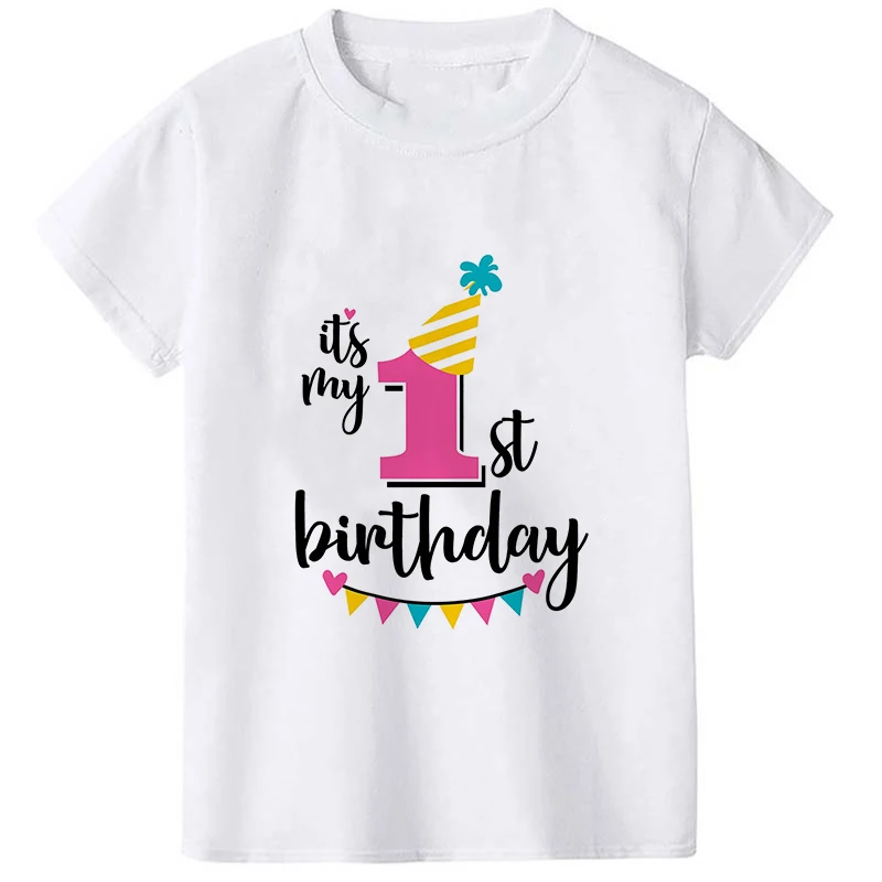 Girls Birthday Party Family Matching Clothes Mother Father Daughter Outfits T-shirt Parent-child Summer T Shirt Short Sleeve Top 4