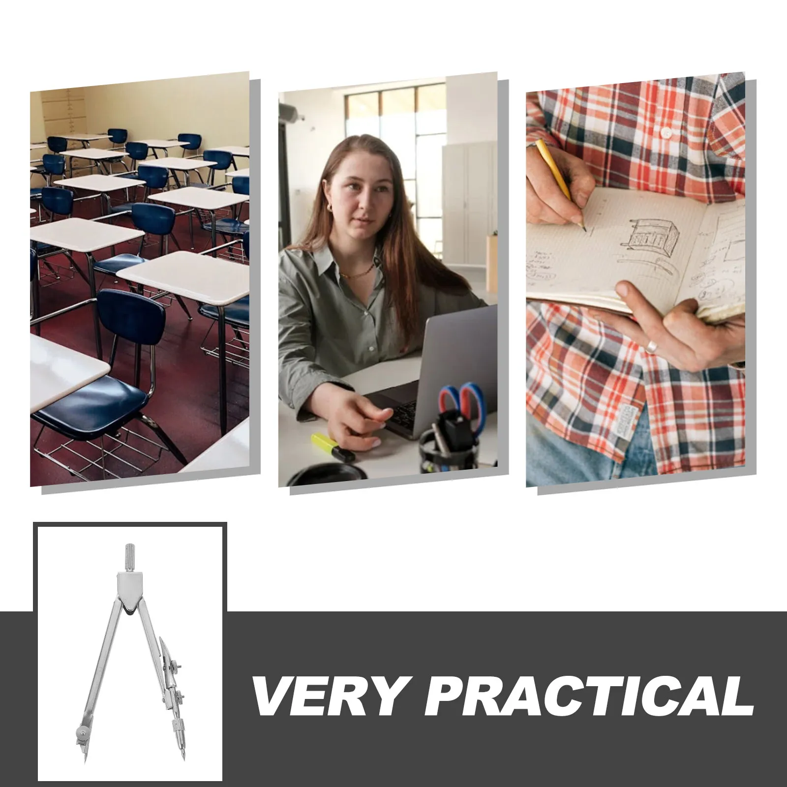 2Pcs 스틸 공예용 활형 나침반 다기능 마킹 게이지 공예용 휴대용 스크라이빙 게이지