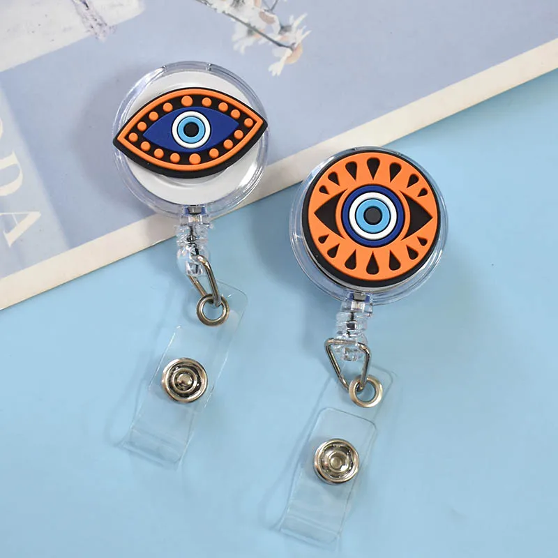 1PCS Evil Eyes Pull Badge Reel Nurse Cute Name Badge Reel Clip Holder Doctor School Student Office ID Card