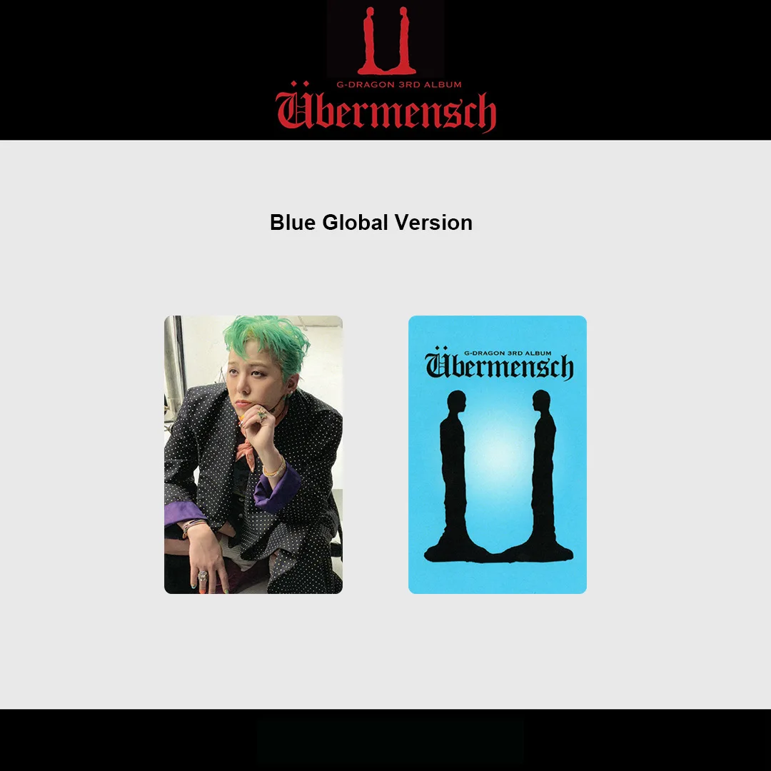 Kpop G-Dragon 3rd Album Übermensch Photocard White Blue Pink