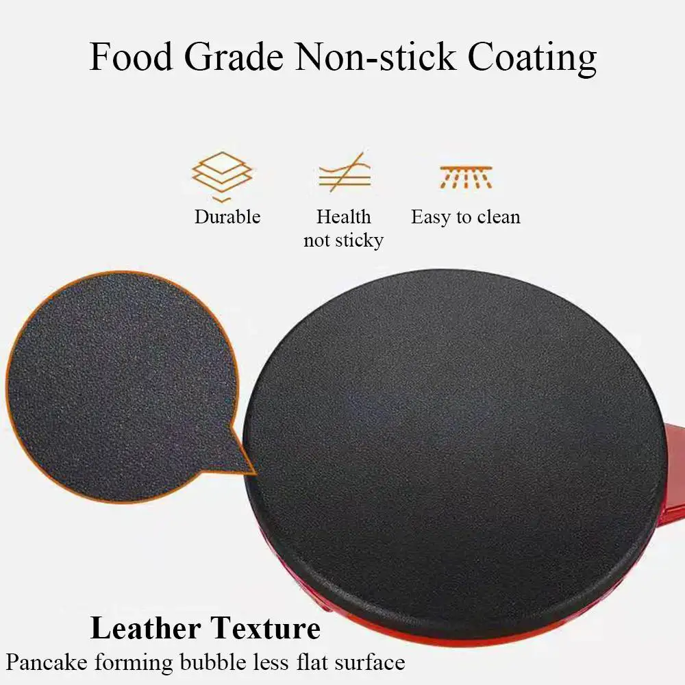 220V 600W Electric Crepe Pizza Pancake Machine Non-Stick Griddle Baking Pan Cake Machine Kitchen Cooking Tools 3