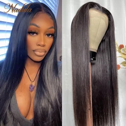 Nadula Hair 32Inch Bone Straight 13x4 Lace Front Human Hair Wig 150%-200% Density Pre Plucked Brazilian Straight Hair Wig