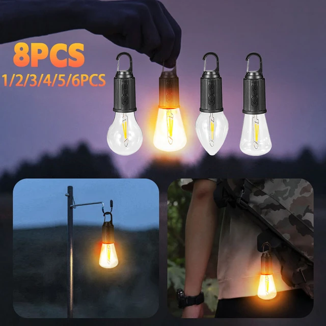 Portable LED Camping Lantern Battery Operated Tent Lamp Waterproof  Emergency Lantern Light Bulb Light For Hiking Fishing Outdoor - AliExpress