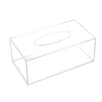 Clear Acrylic Tissue Box Holder Simple Rectangular Paper Napkin Cointainer Oragnizer for Car Home End Table 1