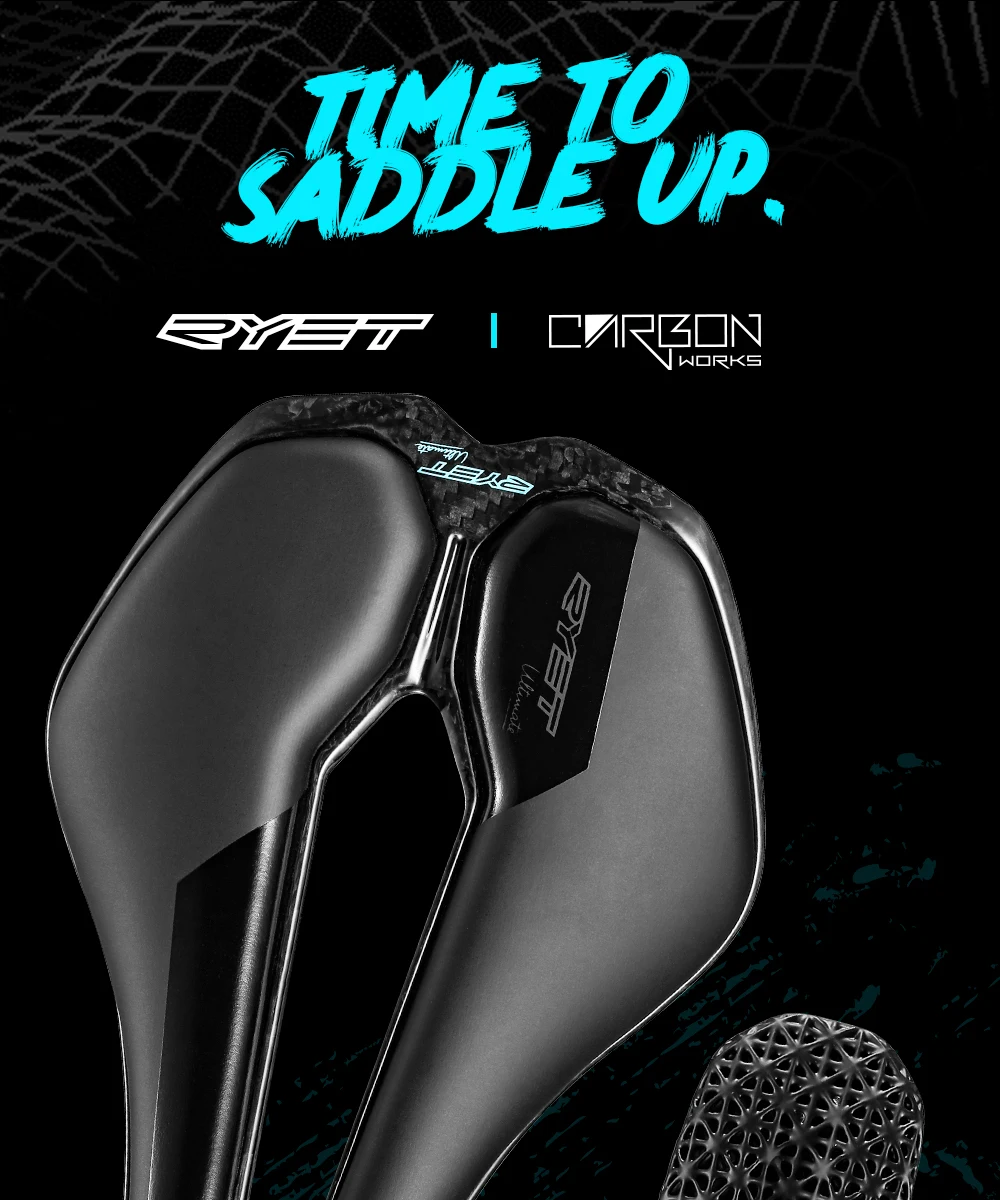 RYET Carbon 3D-Gedruckter Fahrradsattel Ultraleichter Rennrad-MTB-Sitz 7x9mm 115g/155g Sitzkissen Fahrradteile – Detail 1