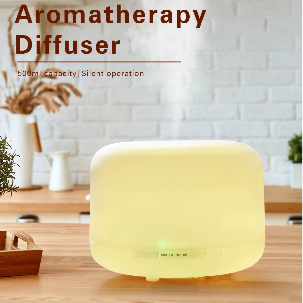 Essential Oil Diffuser 500ml Aroma Diffuser Ultrasonic Air Humidifier With 7 Color LED Lights Diffuser Sprayer For Home Office