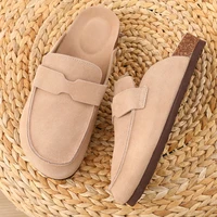 Comwarm Fashion Clogs Slippers Women Cow Suede Cork Slippers Classic Cork House Slippers With Arch Support Outdoor Beach Shoes - Image 4