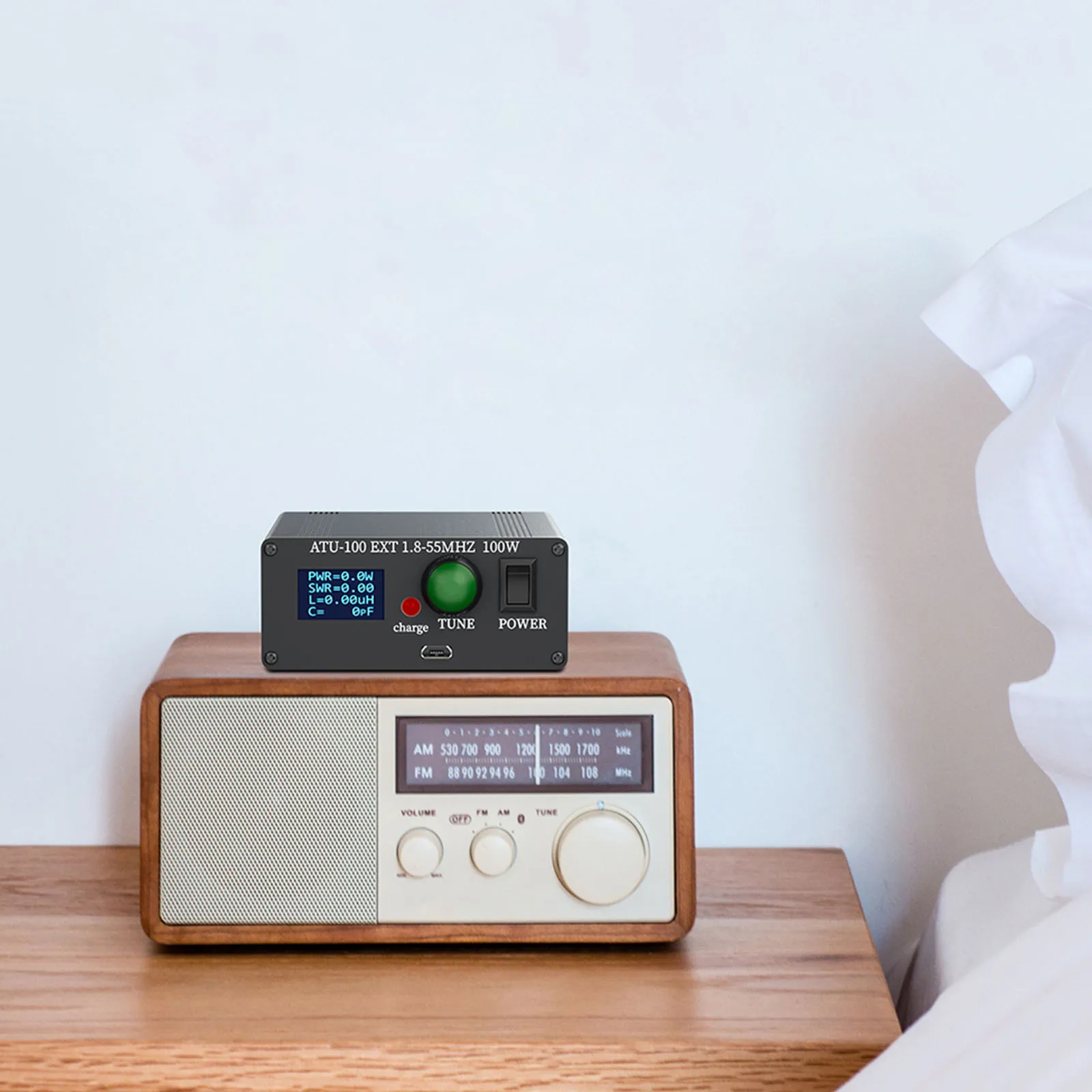 ATU-100 Pro+ 다기능 안테나 튜너 1.8-55MHz 미니 라디오 장비용 휴대용 HF 안테나 튜너