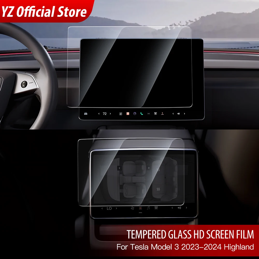 YZTemperedGlassScreenProtectorForTesla2024HighlandModel32023