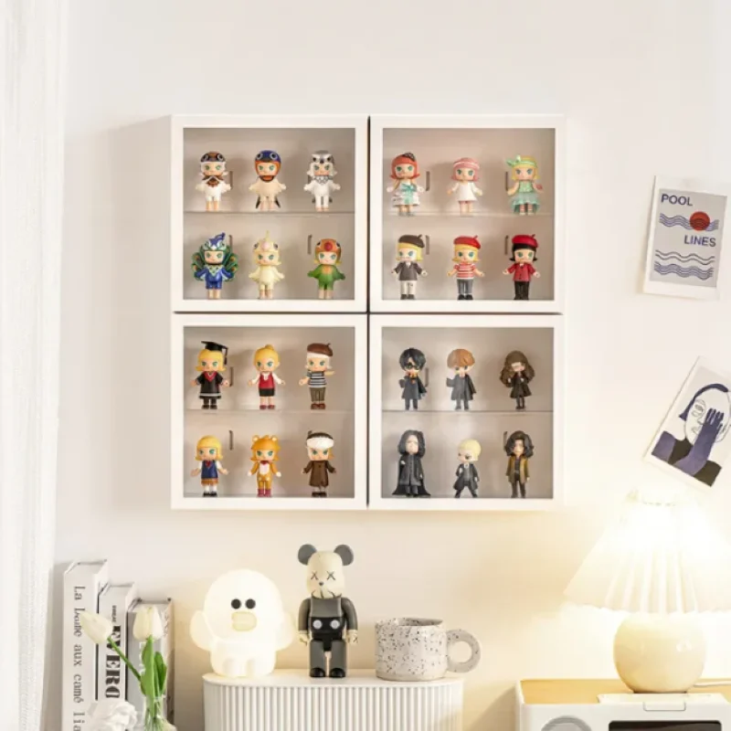 

Wall-Mounted Blind Box Doll Storage Display Rack Toy Storage Box No Perforated Hand Handle Dustproof Box Character Display Cabin