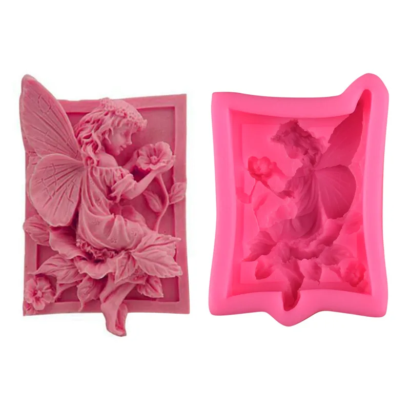 

Little Fairy Fondant Silicone Mold Kitchen Baking 3D Angel Shape Cake Decoration Dessert Pastry Clay Drops Glue Hand Soap Tools