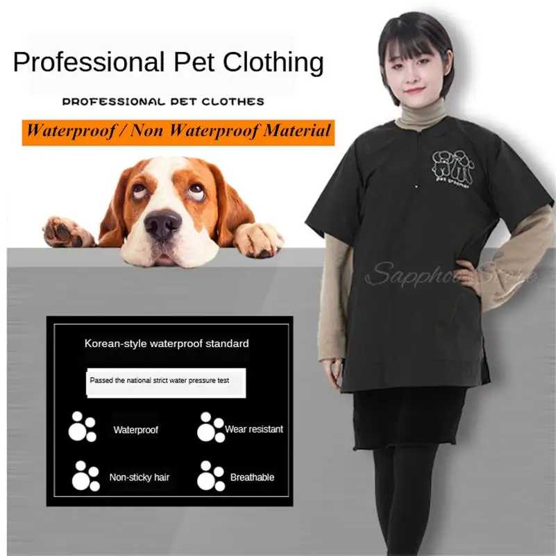 Waterproof  Pet Beautician Work Clothes Apron For Dog Hairdressing Grooming Pet Store Beauty Robe Dress Dog Accessories G0109 tibetan imitation silver vintage metal waist accessories travel wedding tibetan robe clothing accessories sewing box