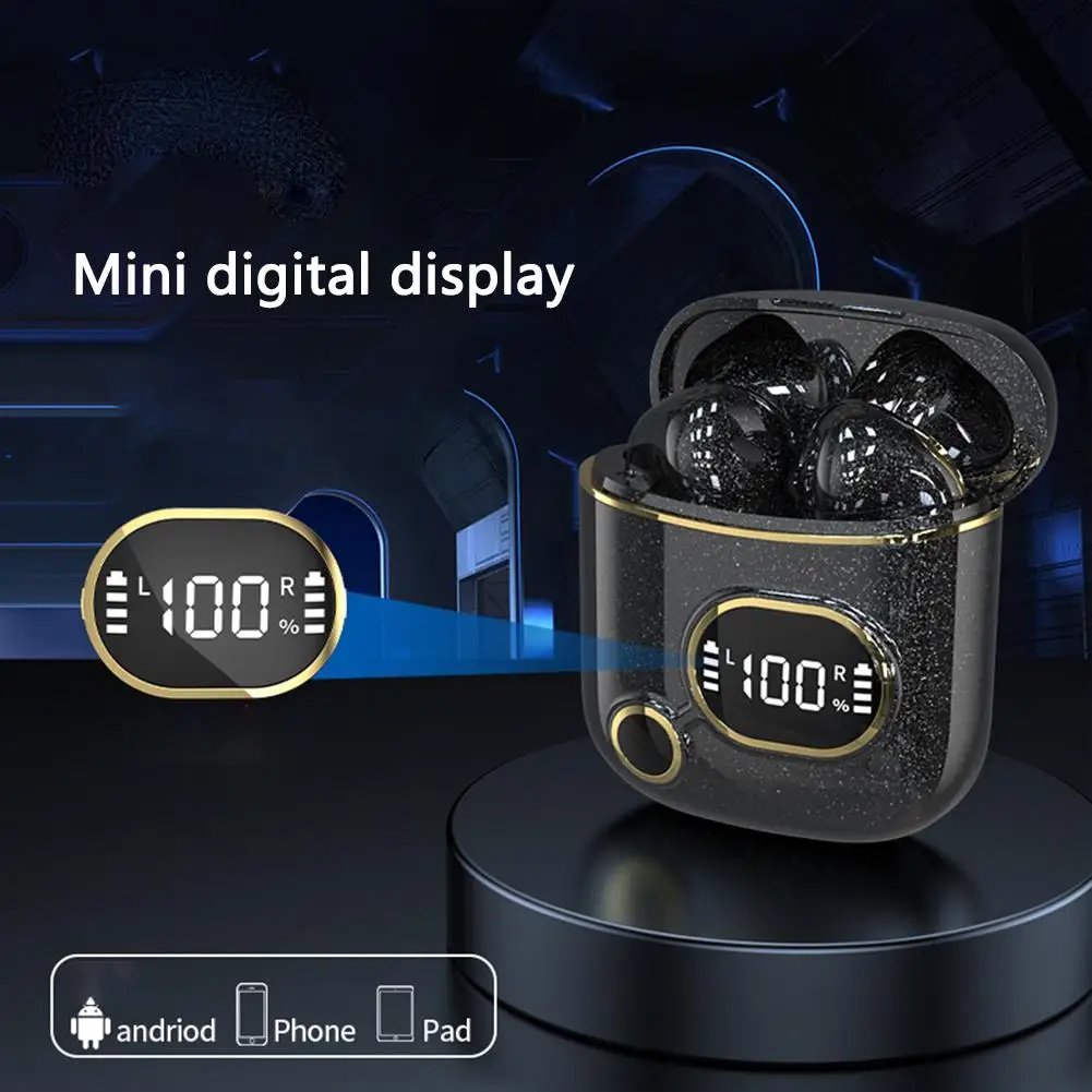 

YOVONINE TWS Wireless Bluetooth-compatible Headset Hifi Stereo Music Earbud Smart Touch-control Digital Display Gaming Earphones