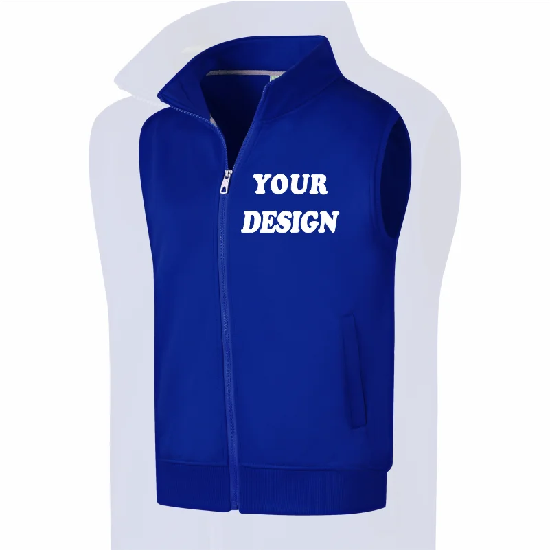 겨울 조끼 재킷 따뜻한 단색 민소매 조끼 Polar Fleece 백합 커플룩 맞춤 프린트 자수 로고