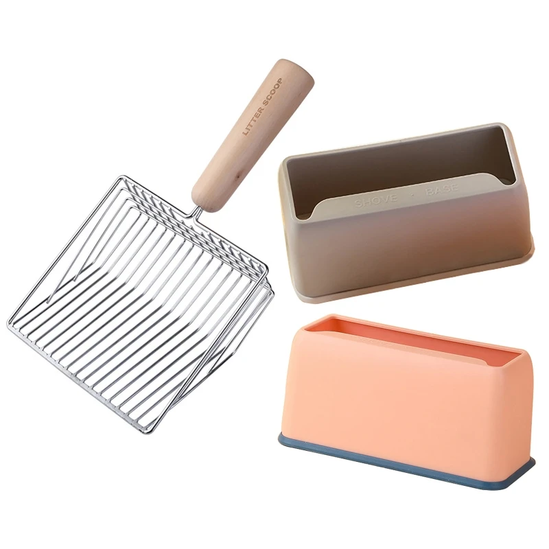 

E56C Metal for CAT Litter Scoop / Solid Color Holder for Litter Box Pet Cleaning Tool